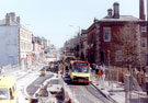 Langsett Road during the construction of the Supertram
