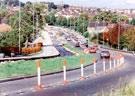 Ridgeway Road from Gleadless Town End during the construction of Supertram Ridgeway Road from Gleadless Town End during the construction of Supertram