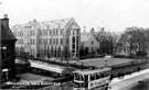 View: t01341 Collegiate Hall, City Training College for Teachers, Ecclesall Road at junction of Broomgrove Road, with 'Short Tram' on Ecclesall Road, in foreground