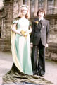 May Queen and Sunday School Captain (Helen Gough and Carl Hague), outside Greenhill Methodist Church, School Lane