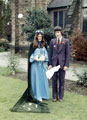 May Queen and Sunday School Captain (Lindsay ? and John Mellor), outside Greenhill Methodist Church, School Lane