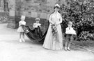 Queen Rose II, Grace Coghill, and attendants, outside Greenhill Methodist Church, School Lane