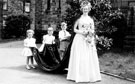 May Queen, Gillian Cowling, and attendants, outside Greenhill Methodist Church, School Lane
