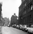 Bank Street from Fig Tree Lane junction, looking towards junction with Meetinghouse Lane. Hoole's Chambers, Nos 45 and 47 on right