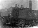 Steam lorry and employees of J. and J. Dyson, Fire Brick Works, Stannington