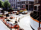 View: t01860 High Street and Fitzalan Square from Haymarket during the construction of Supertram, looking towards Marples Hotel, No. 4 Fitzalan Square