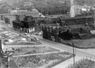Elevated view of Netherthorpe area showing Netherthorpe School and Nos. 100 - 126 St. Philips Road, 1963-1965