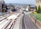 View: t02059 Langsett Road from outside Hillsborough Barracks during the construction of Supertram