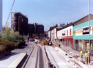 Demolition of Kelvin Flats, Infirmary Road, during the construction of Supertram