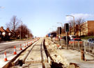 Ridgeway Road during the construction of Supertram
