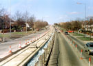 Ridgeway Road during the construction of Supertram