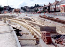 View: t02100 Ridgeway Road looking towards Norton Avenue, Gleadless Town End, during the construction of Supertram