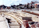Ridgeway Road looking towards Norton Avenue, Gleadless Town End, during the construction of Supertram