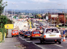 Norton Avenue looking towards Ridgeway Road, Gleadless Town End, during the construction of Supertram