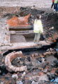 Archaeological dig at Exchange Riverside, Nursery Street, showing remains of a boiler house. Andy Lies is the archaelogist