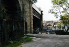 Construction of the Cobweb Bridge under Victoria Station Viaduct to provide a crucial link between the City Centre and Sussex Street for the Five Weirs Walk showing the Sussex Street end looking towards Savile Street