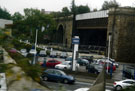 Construction of the Cobweb Bridge under Victoria Station Viaduct to provide a crucial link between the City Centre and Sussex Street for the Five Weirs Walk showing the Sussex Street end taken fom Savile Street