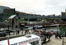 View: t02710 The Reopening of the Canal Basin renamed Victoria Quays with Hyde Park Flats in the background