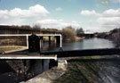 Tinsley Bottom Lock with Halfpenny Bridge (left) and Railway Bridge in the background