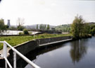 Jordan Lock and Weir, Sheffield and South Yorkshire Navigation  with Tinsley Viaduct, Cooling Towers and Wincobank Hill in the background