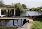 Tinsley Bottom Lock with Halfpenny Bridge (left) and Railway Bridge in the background