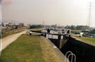 Tinsley Locks, Sheffield and South Yorkshire Navigation looking towards Tinsley with the Lock Keepers Houses extreme right