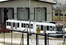 Supertram entering the tram sheds at Nunnery Supertram Depot, off Woodbourn Road