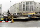 Start of demolition of The Hole in the Road, Castle Square roundabout looking towards House of Fraser and Arundel Gate, c. 1994