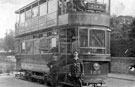 City bound Sheffield Corporation tram No. 159 with the driver and conductor City bound Sheffield Corporation tram No. 159 with the driver and conductor