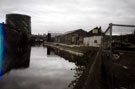 Construction of the Pergola Walkway from the Bailey Bridge to Attercliffe Road, Five Weirs Walk and the River Don with Effingham Road and Effingham Street gas holder  in the background (left)