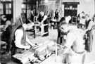 Blind and partially sighted men at work in the Carpentry Workshop, Sheffield Institute for the Blind Workshop, Sharrow Lane