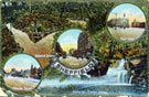 Composite photographs of Sheffield including: Botanical Gardens, Moor Head, Rivelyn Valley, Fitzalan Square and Fargate