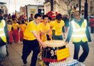 Lions and Drummer leave Barkers Pool during the Chinese New Year Procession 
