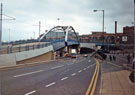 Park Square Supertram Bridge from Commercial Street