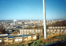 Panoramic view from Park Grange Road looking north west towards the Sheffield University, Arts Tower  with flats on Park Spring Drive in the foreground