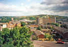 Demolition of Kelvin Flats looking towards Neepsend Gasworks and Sheffield Ski Village 