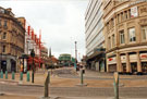Barkers Pool from Pinstone Street with (No. 2) H. L. Brown, jewellers on the corner