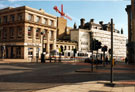 View: t04001 Junction of High Street; Fitzalan Square (right); Haymarket (left) and Commercial Street showing Yorkshire Bank and Supertram 
