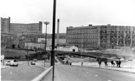 Commercial Street looking towards Park Square with Hyde Park Flats (left) and Park Hill Flats in the background 