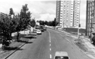 Stannington Road at the junction with Deer Park Road looking towards the subway