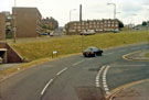 Junction of Bramwell Street and St. Philip's Road / Weston Street and the subway under Netherthorpe  Road with St. George's Close in the background