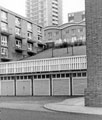 View: t04385 Pye Bank Flats and garages with Maisonettes centre from Pitsmoor Road