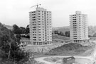 Construction of high-rise council flats, probably in the Callow part of the Gleadless Valley when tower blocks were built at Callow Mount, Drive and Place. Construction of high-rise council flats, probably in the Callow part of the Gleadless Valley when tower blocks were built at Callow Mount, Drive and Place.