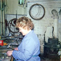 Mrs Wragg in her husband's Workshop, W. H. Wragg, pen and pocket knife manufacturer, No. 100 West Street