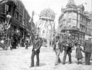 Decorations looking up Cambridge Street from the Moorhead for the royal visit of Queen Victoria  
