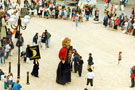 Elevated view of the Dorchester Giants in Tudor Square during the World Student Games Cultural Festival 