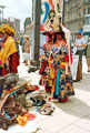 View: t04693 Tibetan Dance Team, Fargate with Pinstone Street in the background during the World Student Games Cultural Festival 