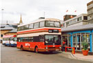 South Yorkshire Transport Bus No. X32 to Leeds standing at Sheffield Interchange, Pond Street