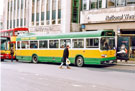 Yorkshire Terrier Bus No. 25 to Bradway standing in High Street outside National Westminster Bank with House of Fraser left