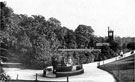 Firth Park, drinking fountain and duck pond with the clock tower pavilion in the background Firth Park, drinking fountain and duck pond with the clock tower pavilion in the background